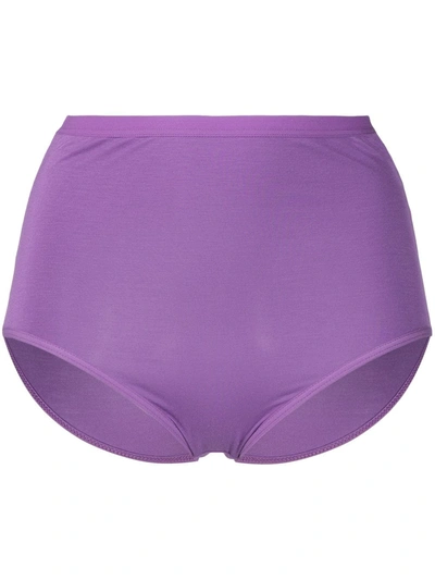 Baserange High-waisted Jersey Briefs In Purple
