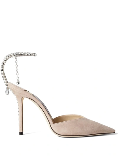 Jimmy Choo Saeda 100mm Pumps In Nude