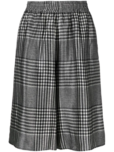 Mm6 Maison Margiela Prince Of Wales Check-pattern Shorts In Black