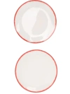 Ann Deumelemeester X Serax Set Of Two Porcelain Contrast Rim Plates In White