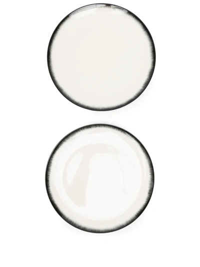 Ann Deumelemeester X Serax Set Of Two Ceramic Plates In White