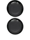 Ann Deumelemeester X Serax Set Of Two Ceramic High Plates In Black
