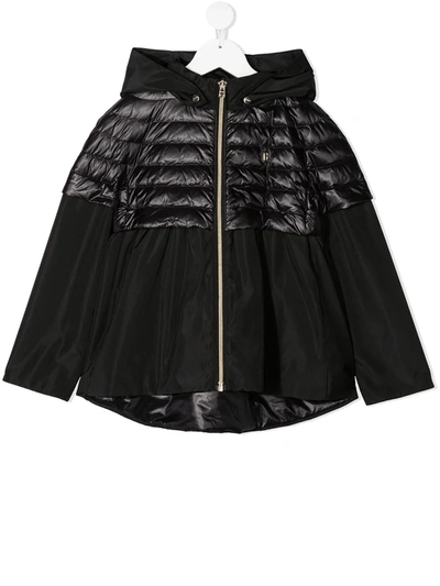 Herno Kids' Contrast-panel Padded Jacket In Black