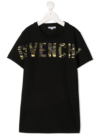 Givenchy Kids' Logo Print T-shirt In Black