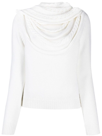 Loewe Cowl-neck Long-sleeve Jumper In White