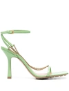 Bottega Veneta Stretch Chain-strap Leather Sandals In Green