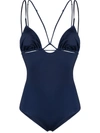 Jacquemus Deep V Neckline One Piece Swimsuit In Blue
