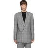 PAUL SMITH GREY PRINCE OF WALES DOUBLE-BREASTED BLAZER