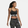 Nike Pro Indy Women's Light-support Padded Longline Sports Bra In Black,white,metallic Silver
