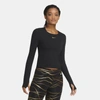 Nike Icon Clash Women's Long-sleeve Running Top (black) In Black,metallic Gold