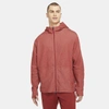 Nike Yoga Men's Full-zip Hoodie In Dark Cayenne,heather,black