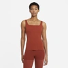 Nike Yoga Luxe Women's Shelf-bra Tank In Rugged Orange,light Sienna