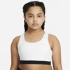 Nike Swoosh Big Kids' (girls') Sports Bra (extended Size) In White