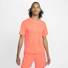 Nike Dri-fit Miler Men's Running Top In Bright Mango