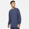 Nike Sportswear Premium Essentials Men's Long-sleeve Pocket T-shirt In Midnight Navy