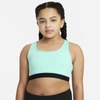 Nike Swoosh Big Kids' Sports Bra (extended Size) In Tropical Twist,white