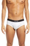 Tom Ford Mens White Branded-waistband Fitted Pack Of Two Stretch-cotton Briefs L
