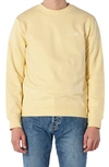 Apc Men's Logo Crewneck Pullover Sweatshirt In Jaune Clair