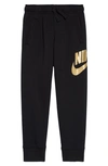 Nike Kids' Club Logo Joggers In Black/metallic Gold
