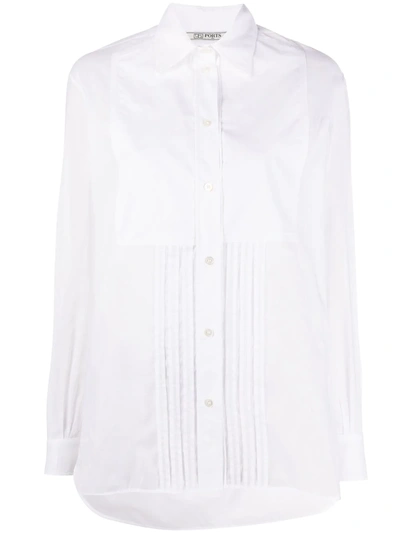 Ports 1961 Pleat Front Blouse In White