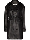 SAINT LAURENT LEATHER TRENCH COAT