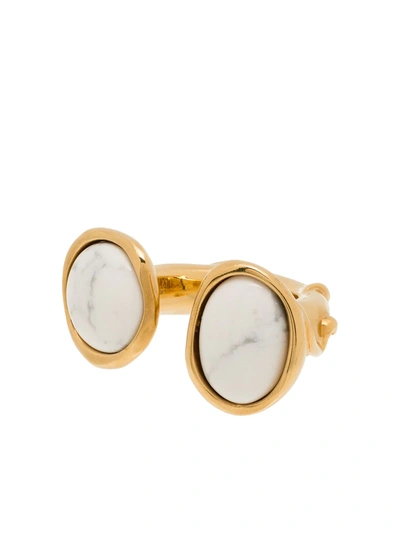 Loewe Marble Detail U-shape Ring In Gold