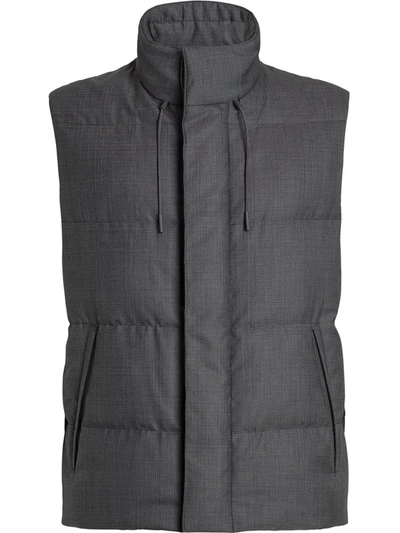 Ermenegildo Zegna Achillfarm Wool Puffer Vest In Grey