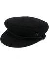 Maison Michel Abby Embellished Wool-felt Cap In Black