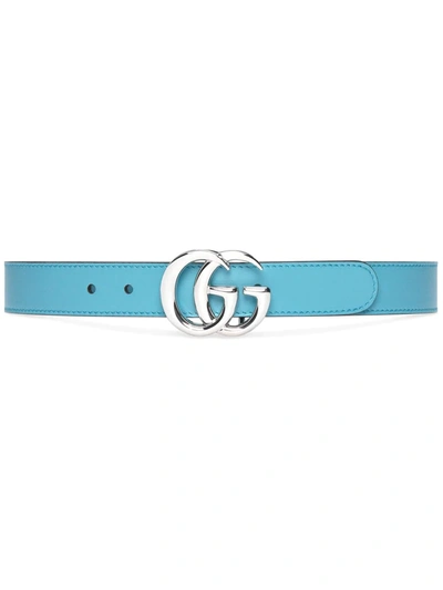 Gucci Kids' Gg Buckle Belt In Blue