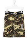 Givenchy Teen Camouflage-print Track Shorts In Green