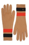 BURBERRY MONOGRAM MOTIF STRIPE MERINO WOOL & CASHMERE GLOVES,8037093