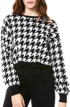 ALICE AND OLIVIA ANSLEY HOUNDSTOOTH WOOL BLEND CROP SWEATER,CC012S37718