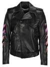 OFF-WHITE OFF WHITE ARROW PRINTED LEATHER JACKET,OMJG016R21LEA0011032