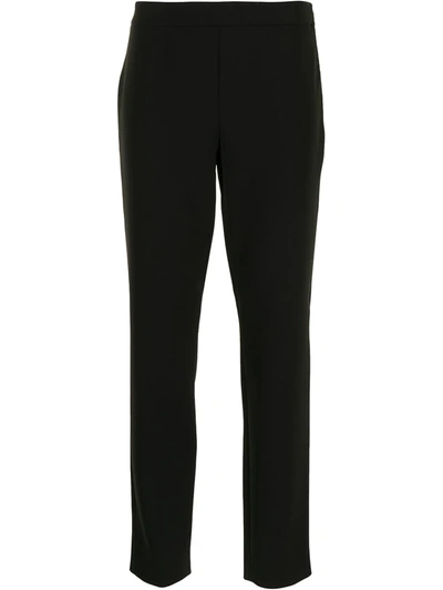 Moschino High-waisted Slim-fit Trousers In Black