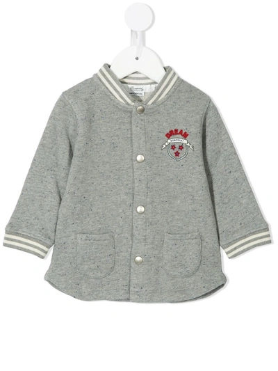 Bonpoint Babies' Embroidered Logo Bomber Jacket In 灰色