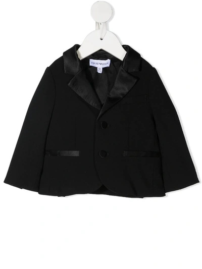 Emporio Armani Babies' Single-breasted Tuxedo Jacket In Black