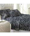 Southshore Fine Linens Ultra-soft Floral Or Solid 4-piece Sheet Set Bedding In Black