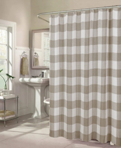 Dainty Home Imperial Checkered Shower Curtain, 70" W X 72" L Bedding In Brown