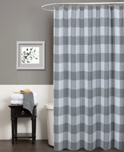 Dainty Home Imperial Checkered Shower Curtain, 70" W X 72" L Bedding In Silver