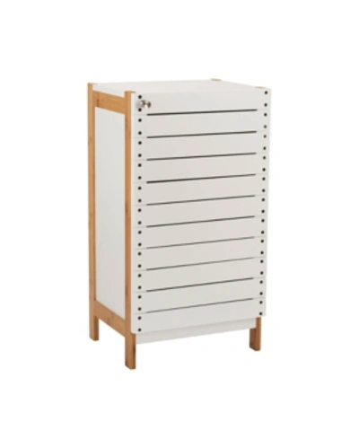 Neu Home 2 Shelf Bamboo Floor Cabinet Bedding In White