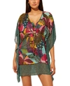 BLEU BY ROD BEATTIE BLEU BY ROD BEATTIE PRINTED CHIFFON CAFTAN WOMEN'S SWIMSUIT