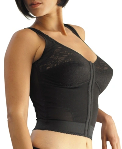 Carnival Women's Front Closure Longline Posture Support Bra In Black