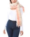 Marcus Adler Neon Pop Plaid Scarf In Pink