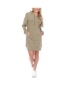 White Mark Womens Hoodie Mini Sweatshirt Dress In Light Green