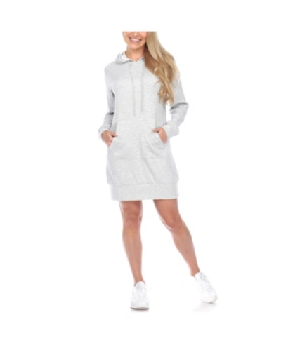 White Mark Women's Hoodie Sweatshirt Dress In Grey