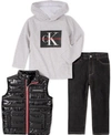 CALVIN KLEIN BABY BOYS 3-PC. VEST, HOODIE & PANTS SET