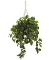 Nearly Natural Pothos Uv-resistant Indoor/outdoor Artificial Plant Hanging Basket In Green