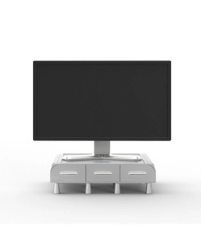 Mind Reader Pc, Laptop, Imac Monitor Stand And Desk Organizer In Silver