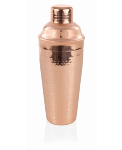 Twine Hammered Copper Cocktail Shaker With Built-in Strainer, 25 oz In Silver