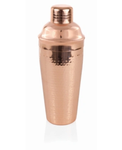 TWINE HAMMERED COPPER COCKTAIL SHAKER WITH BUILT-IN STRAINER, 25 OZ